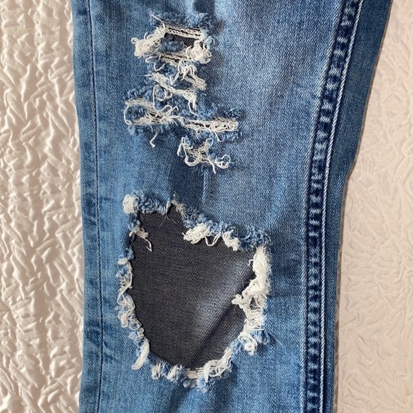 Free People Distressed Skinny Ankle High Rise Jeans - Picture 8 of 15